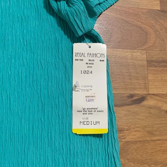 NWT 2 Piece Pant Suit Set Blouse Ribbed Dress Shirt Top Outfit USA Medium - Picture 6 of 15